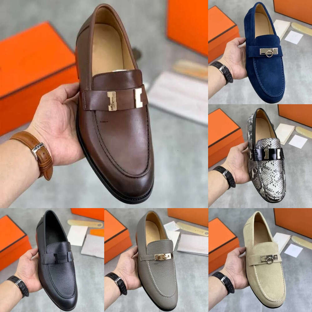 Men fashion Luxury Casual shoes Designer Mens shoe Loafers Moccasins Breathable Genuine Leather Slip on flat dress formal party wedding office Casual outdoor Shoes