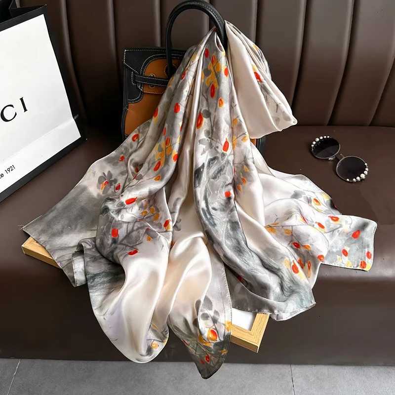 Luxury Spring Scarf Womens Luxury Design Polyester Material Smooth Scarf Soft Shawl Beach Y251208