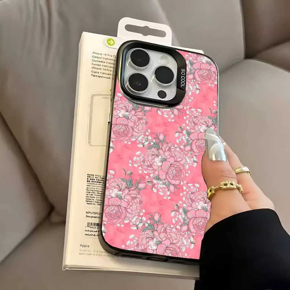 1PC Floral Lichee Pattern Phone Case For IPhone 17 Air 16 15 14 13 12 11 Pro Max Plus Color Shockproof Back Silver Cove C251209