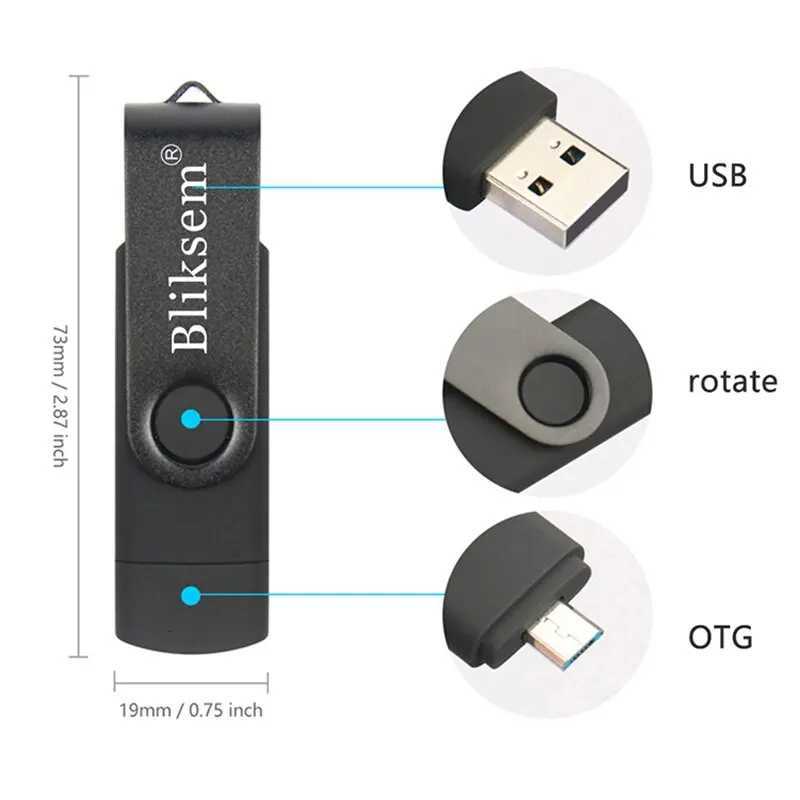 Bliksem OTG Flash Drive 32GB 64GB High Speed USB20 for PC Mobile Phone USB Metal Mini Pen Drive 32GB USB Flash Drive 64GB C251209