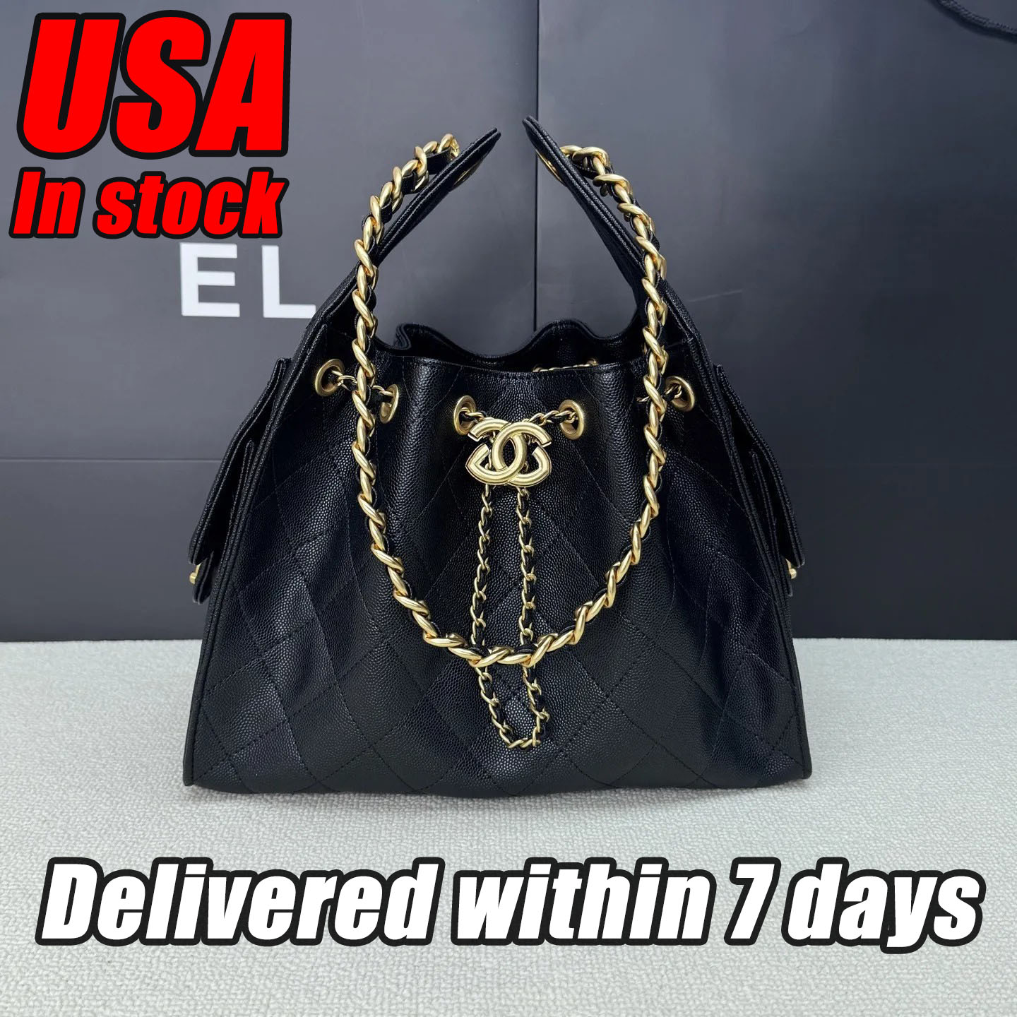 Designer bag shoulder bag Black diamond grid shoulder bag Chain crossbody bag Top designer Leather fashion tote bag Shopping bag 16888