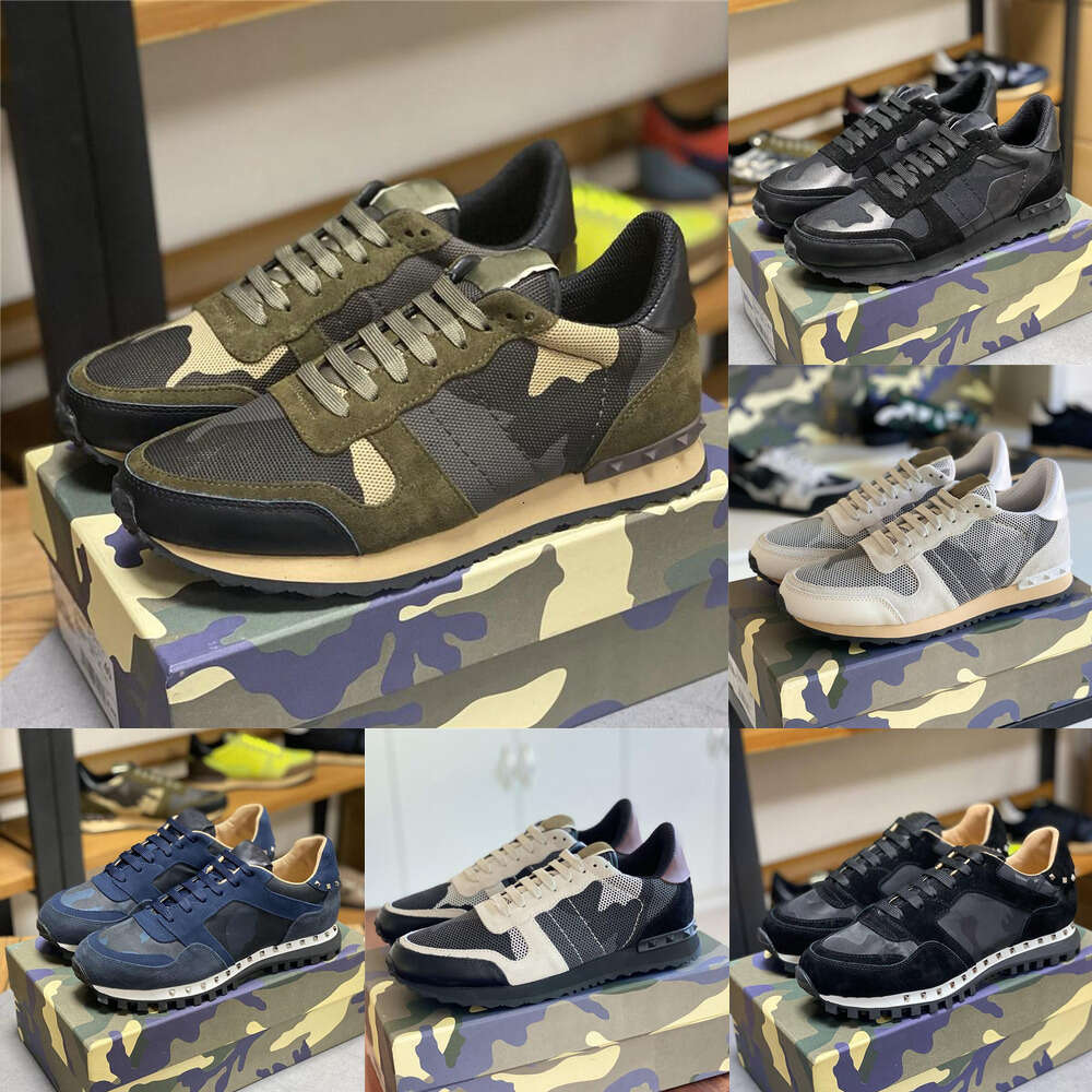 Mesh Camo Platform Trainer Suede Leather Trainers luxury Sneaker Designer mens shoe Stud Shoe Camouflage Sneaker dress office running sport outdoor athletic shoes