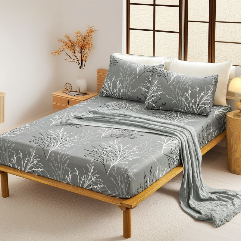 1 Simple modern Geometry printed matte Fitted Sheet bedroom printed bed cover bedding excluding pillowcases 251128