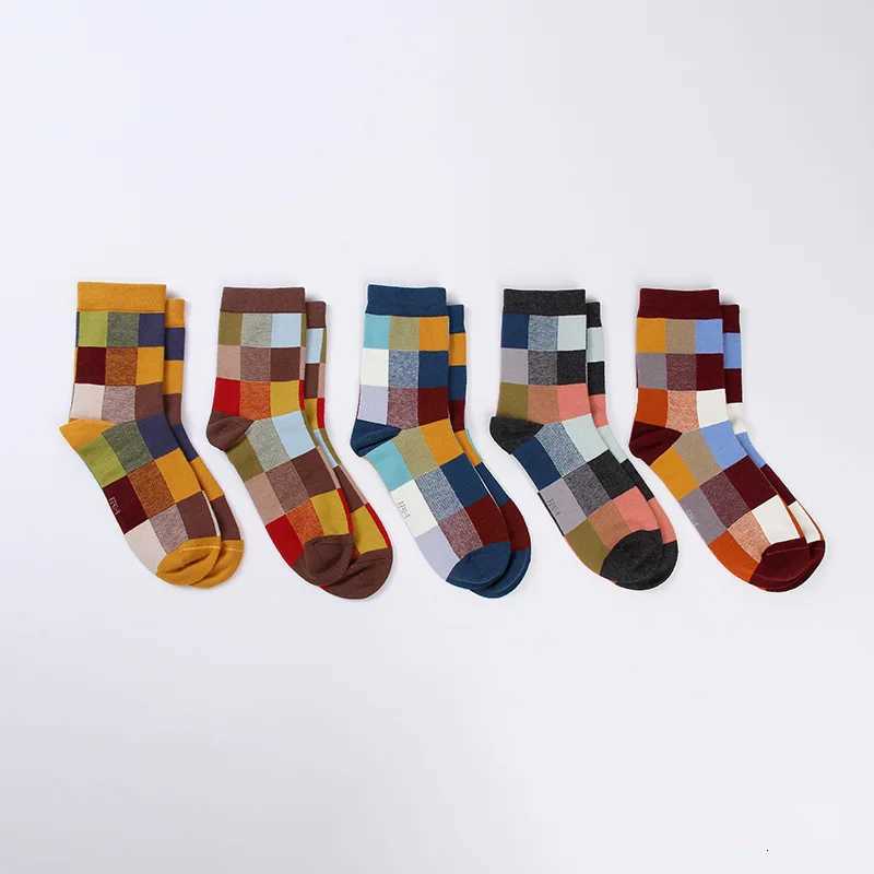 5 pairs/10 pairs of cotton mens short socks tight fitting socks fashionable colorful stripes square universal sizes 39-45T251209