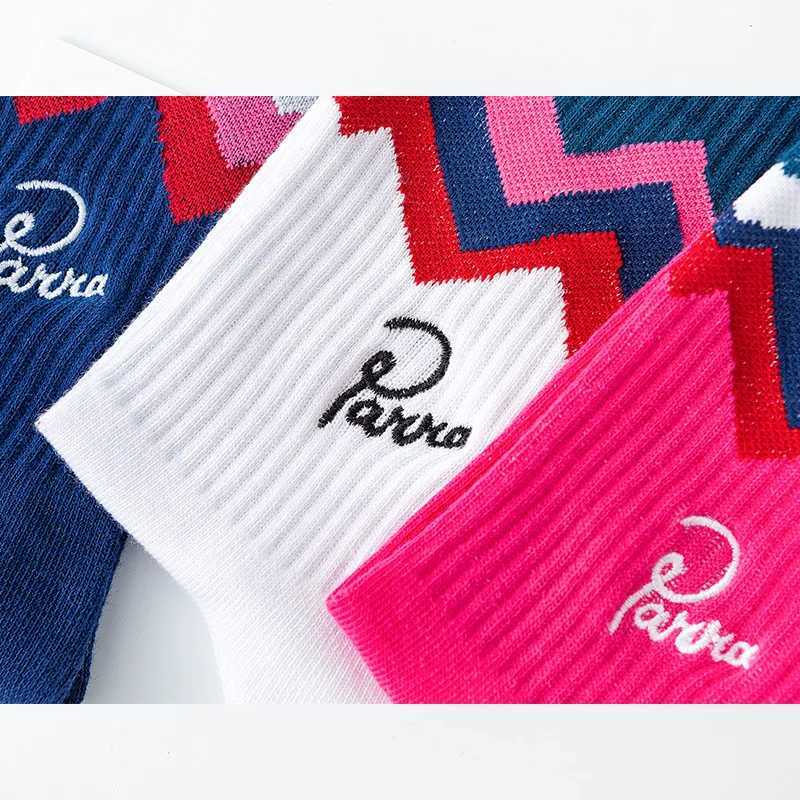 3 Pairs/box Socks Mens Autumn Fashion Skateboard Sports Letter Embroidery Lovers White /Red /Blue Trend Hip Hop Cotton SocksT251209