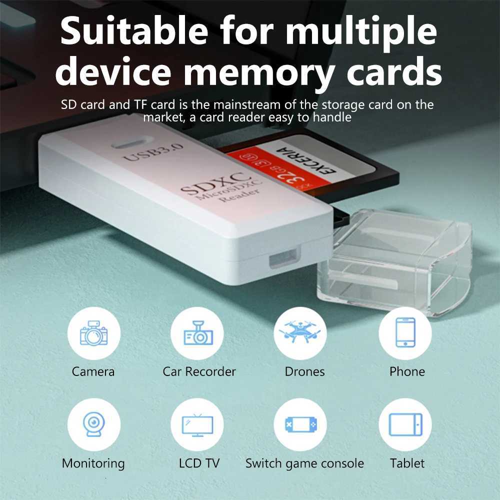 2 in 1 USB 30 Card Reader Micro TF sd card Reader usb adapter High Speed Cardreader TF Memory card For PC Laptop Accessories C251209