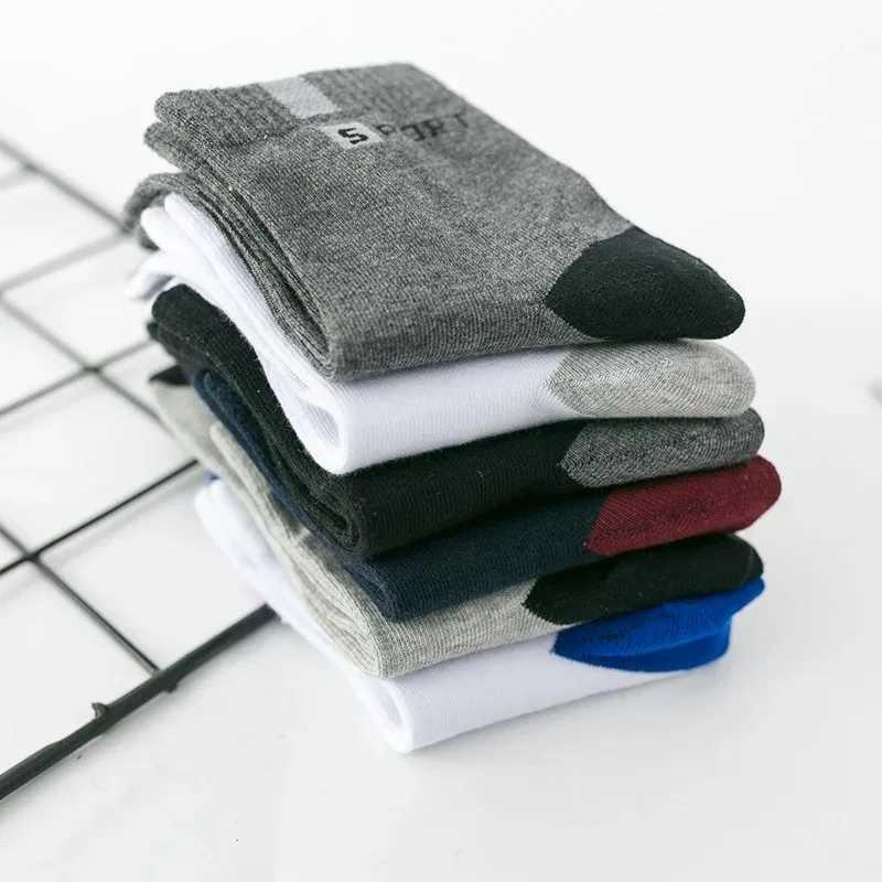 10/5/3pairs Breathable Con Sports Stockings Men Bamboo Fiber Autumn and Winter Men Socks Sweat Absorption Deodorant Business SoxT251209