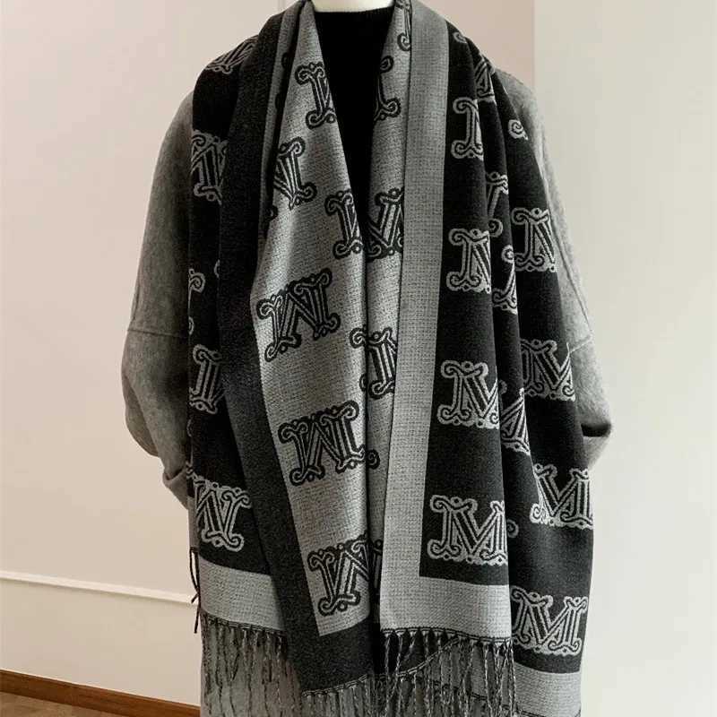 Luxury Fashion Luxury Jacquard Soft Covering Yarn Scarf Women Spring Autumn Long Shawl Wraps Winter Warm Neckerchief Double Sides Y251208