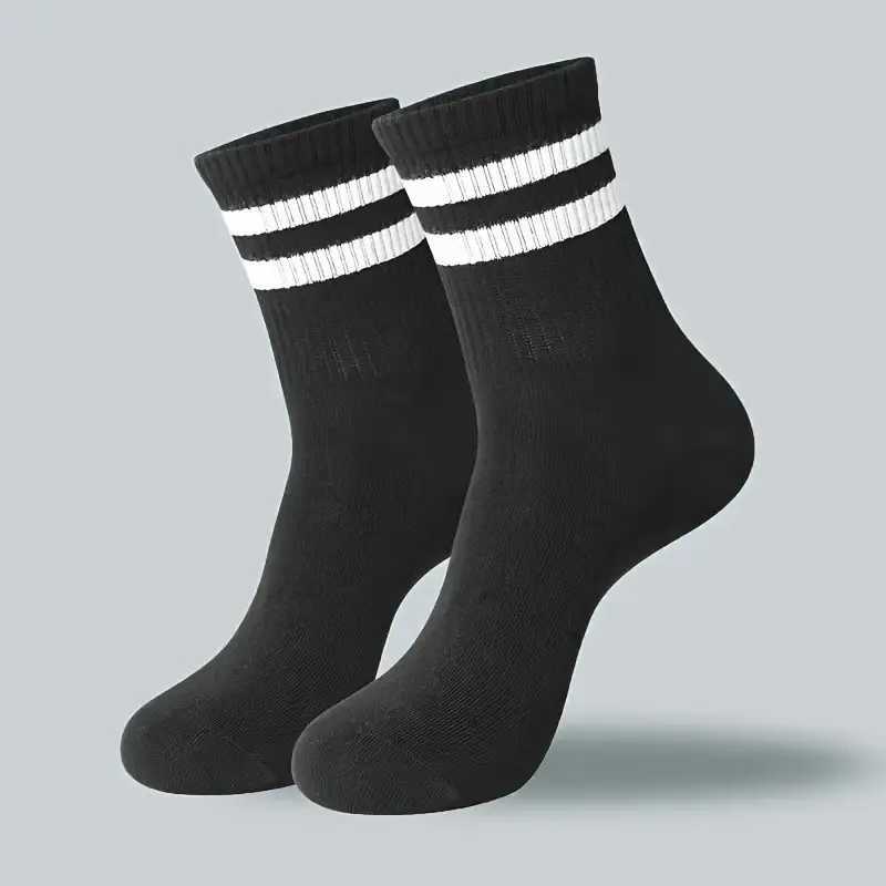 Men Women Striped Socks Fashion Color Soft Comfortable Sweat Absorbing Breathable Lovers Sports Style Casual Socks 6/10/20 PairsT251209