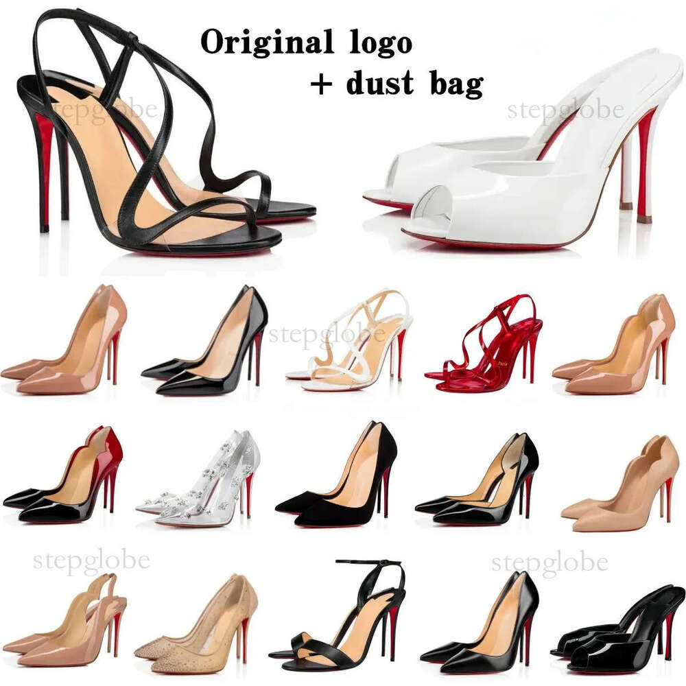 Designer heels Brand Women's High Heels Red Shiny BottomShoes 8cm 10cm 12cm Stiletto Genuine Leather Woman Pumps with Dust Bag 36-44