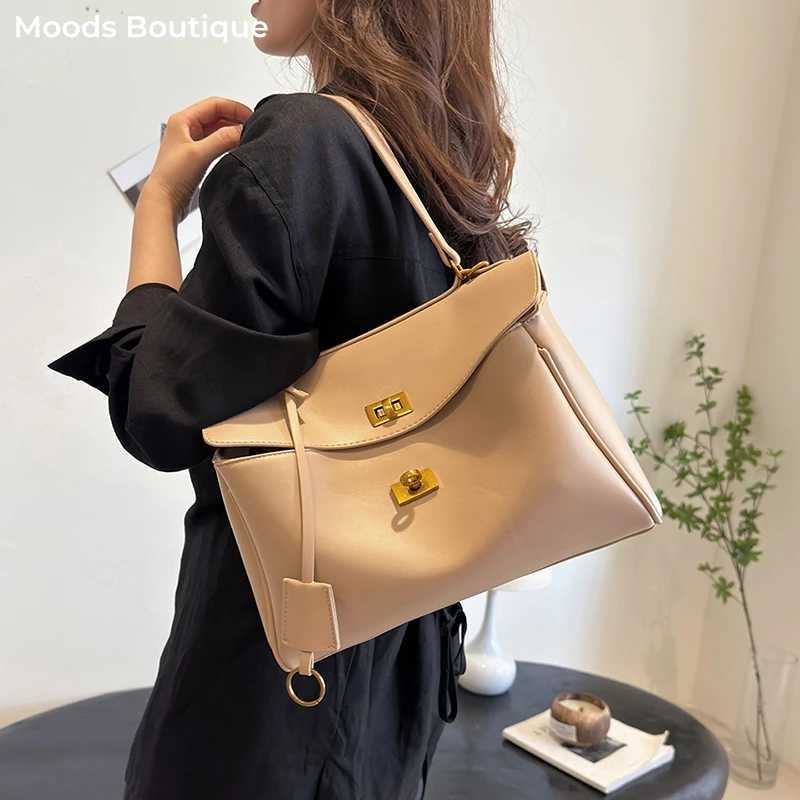 Branded Shoder Bags Luxury Wen Soft PU Leather Solid Color Large Capacity Shopper Totes 2025 Lat Luxury Designer Handbags Y251209