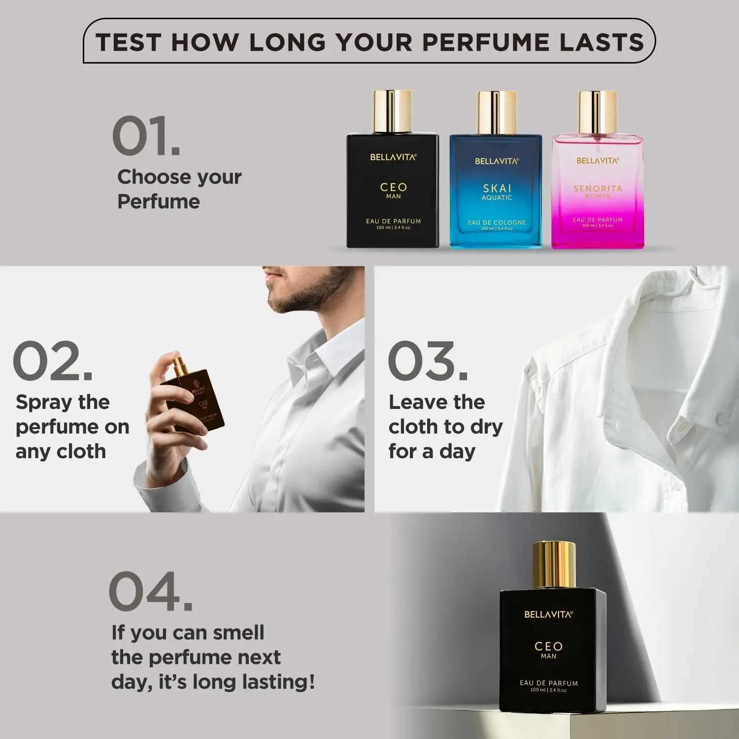 Bellavita Luxury CEO Man Perfume for Men 338 Liquid Ounces Long Lasting Mens Perfume CEO Lavanda Womens PerfumeT251209