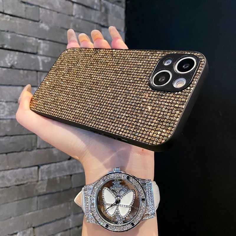 Luxurious shiny Leather diamond rhinestone Glitter for iphone 17 16 15 14 13 12 11 Pro Max Plus 17Air 16E Cover Protective Shell C251209