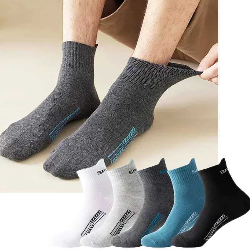 5Pairs New Spring Summer Socks Cotton High Quality Men Sports Breathable Casual Spring and Autumn Mid-Tub Socks Meias Size38-45T251209