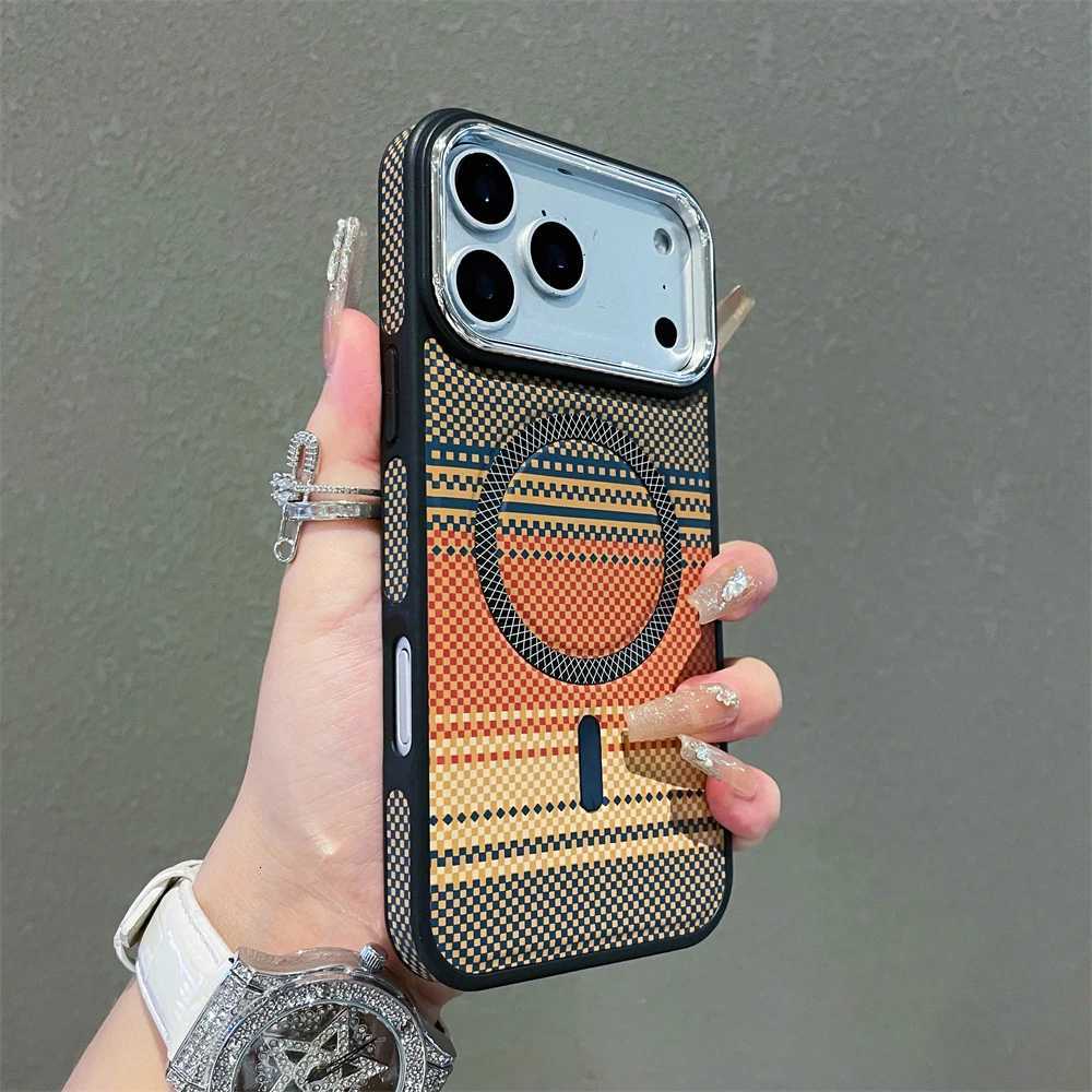 Slim Magnetic Striped Pattern Case for iPhone 17 Pro Max Air 16 15 14 13 12 11 for Shockproof tra Thin Colorf Cover C251209
