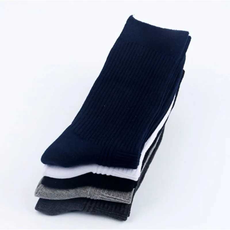 Socks Black White Mens Solid Color 100 Cotton Socks Long Mens Casual Dress Men Socks Business Casual Breathable Soks Sox MaleT251209