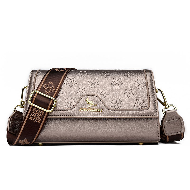 New Design Cross-border Women's Bag 2025 Korean Style Fashionable and Simple Hand-held embossed crossbody Bag Soft Leather Shoulder Bag free ship