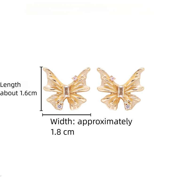 DHcollections 925 Silver Needle gold Butterfly Light Luxury High-end New Original Ins Fashion Commuting Stud Earrings Wholesale