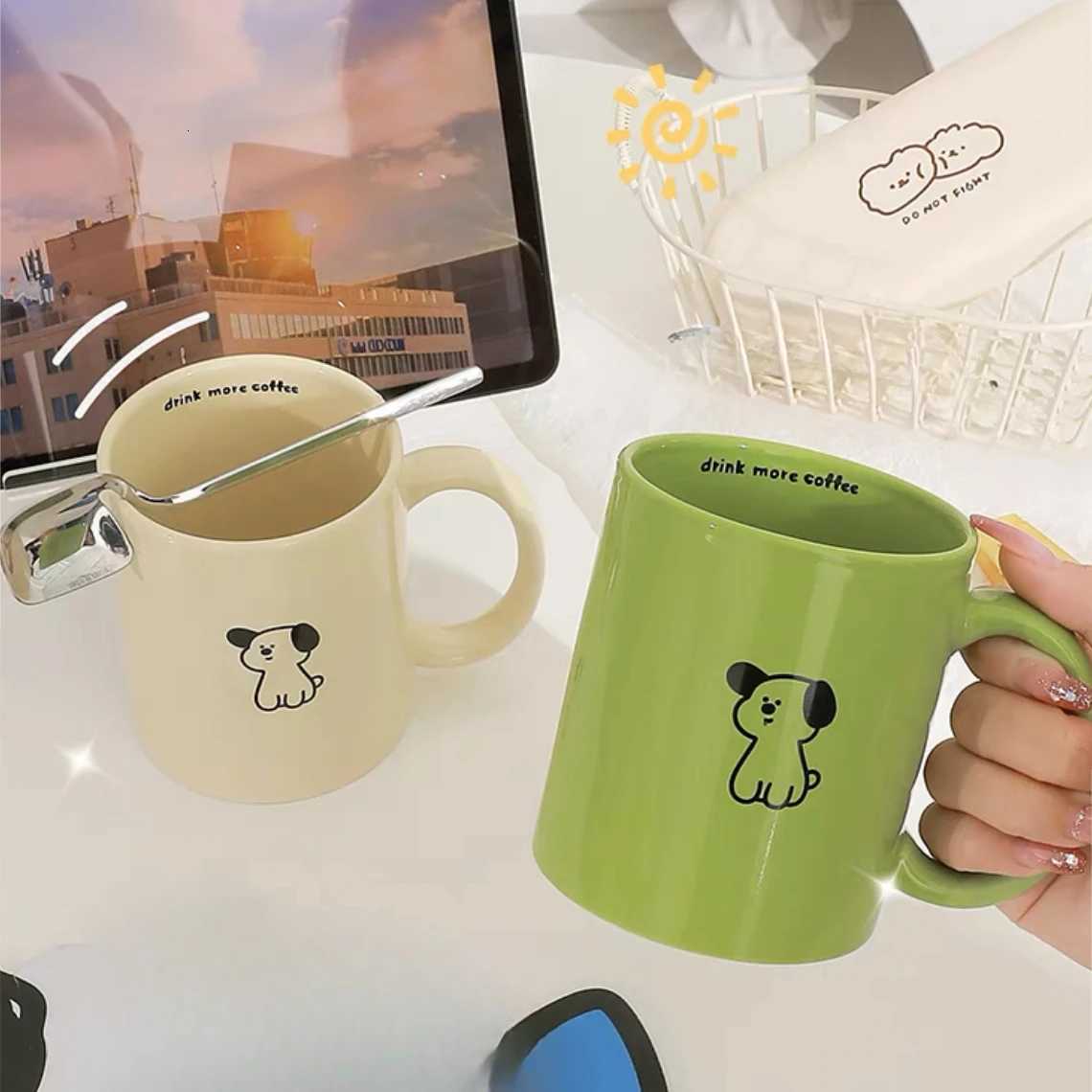 Nordic Heat-resistant Dog Ceramic g Off Breakfast Milk Coffee gs High-value Couple Water Cups Kawaii Cup Birthday Gift H251209