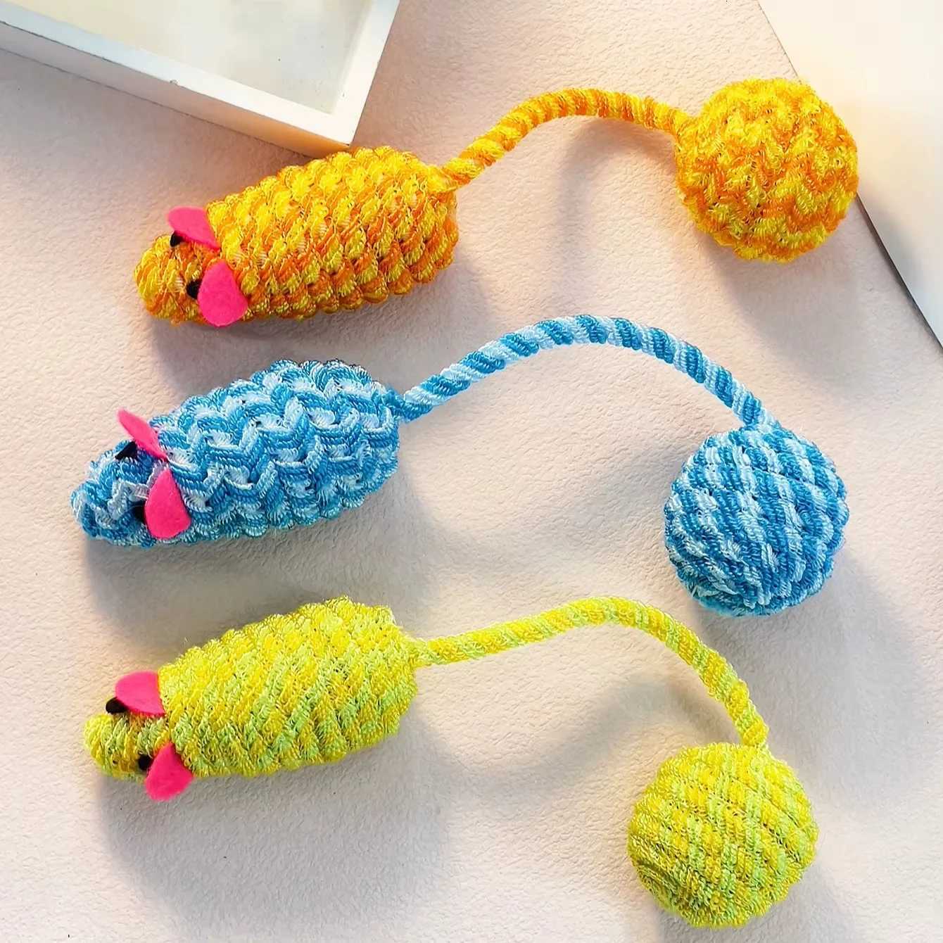1PC Pet Cat Toy Knitting Mouse Tail Ball Teasing Cat Toy Rustling cosas para gat Cat Play Toy for Pet Use Only M251209