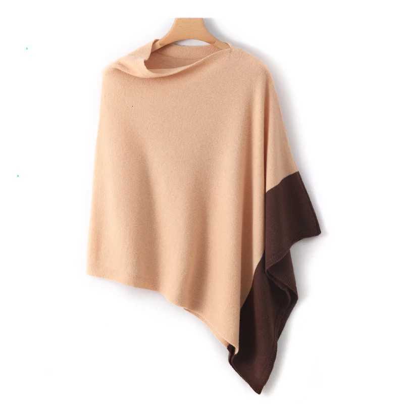 Luxury Autumn and Winter Unisex 100 Cashmere Loose Cape Solid Color Pullover Shawl Irregular Outer Outfit Y251208