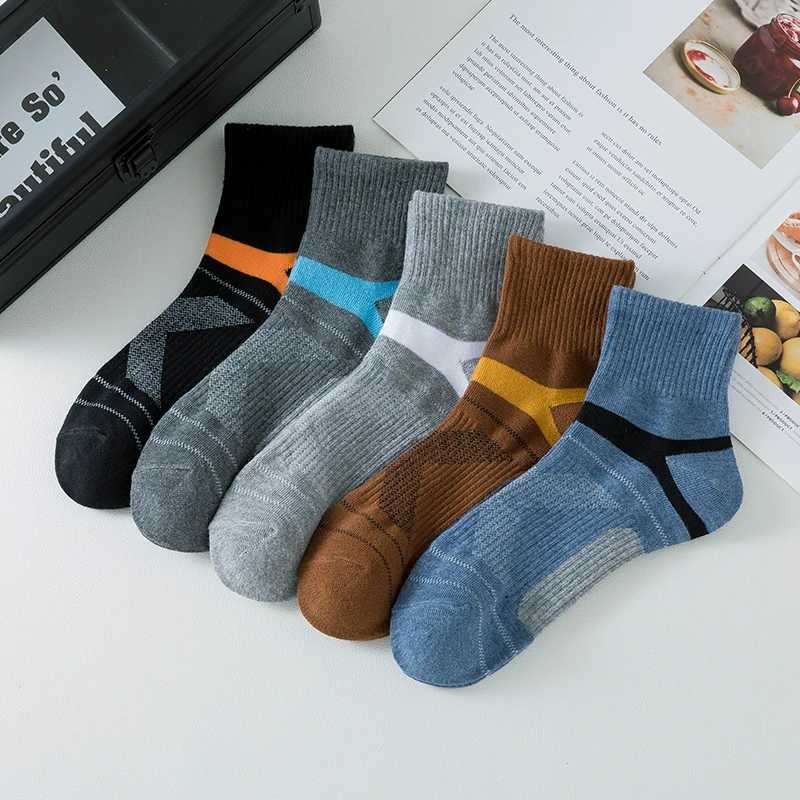 3/4/5 Pairs High Quality Men Socks Black Sports Socks Casual Soft Running Four Season Absorb Sweat Breathable Male SockT251209
