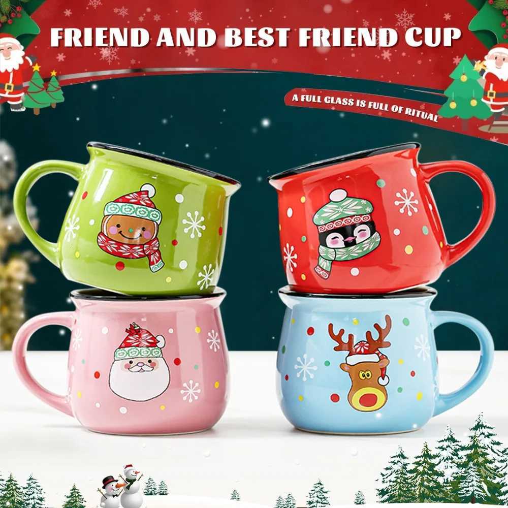 1pc Christmas ceramic g Baking shop dessert cup coffee cup Cfortable grip Not hot to the touch H251209