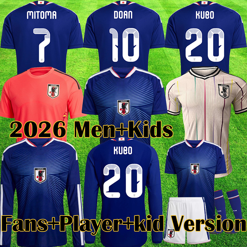 2026 2027 World Cup Soccer Japan Jerseys Tracksuit KUBO ATOM MINAMINO TOMIYASU TSUBASA More Breathable Football Shirt for Fans player Kid version S 4XL
