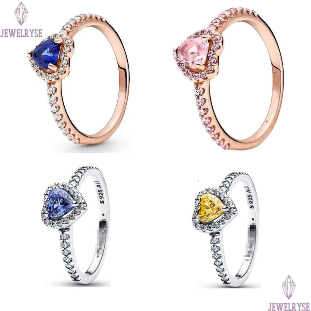 Rose gold Pink stone Engraved Love Heart Rings with Retail Box Real 925 Silver CZ diamond Women Wedding Nail Engagement Promise Ring Factory wholesale