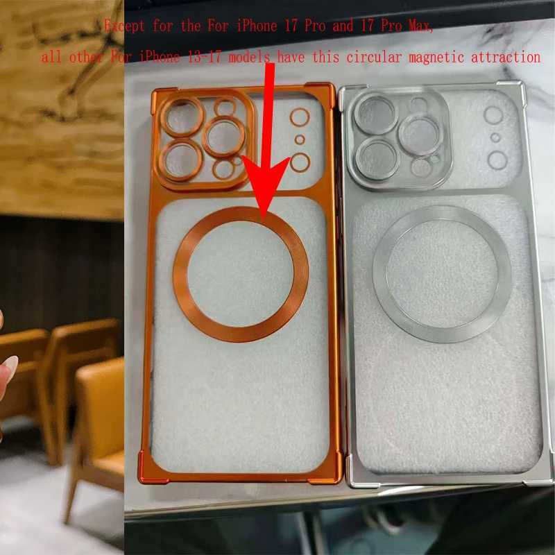 Camera Window Protection Magnetic Case For iPhone 17 Air 16 14 15 Plus 13 Pro Max For Plating Matte Soft TPU Back Cover C251209