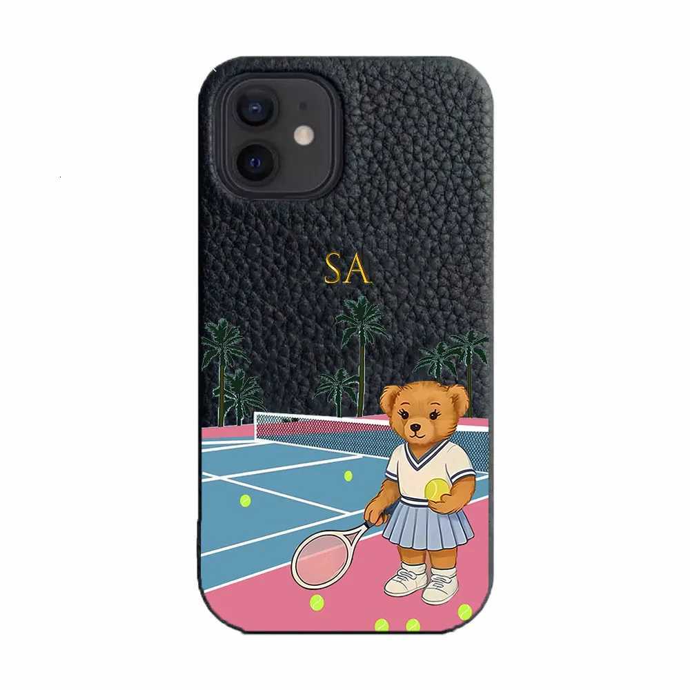 Personalised Initial letters Pebble Grain Leather Case for iphone 11 12 14 13 15 17Pro Max XS Max XR 16 Plus Covers Moon Stars C251209