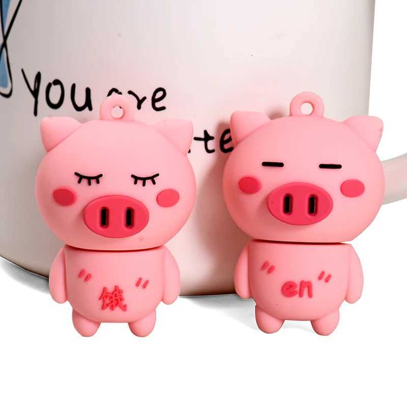 SHANDIAN USB 20 flash drive 64GB Cute pig Cartoon High speed Pen drive with key chain Memory stick Business gift U disk C251209
