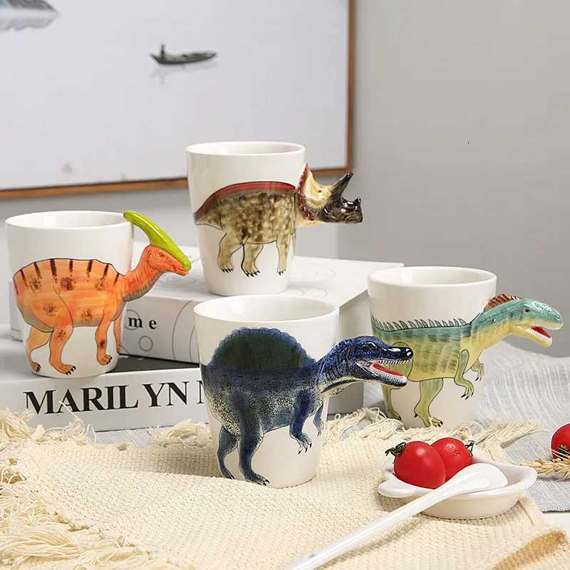 European Style Cartoon 3D Dinosaur Ceramic Coffee Cup Birthday Gift Off g Alien Tea Cup He Decoration New H251209