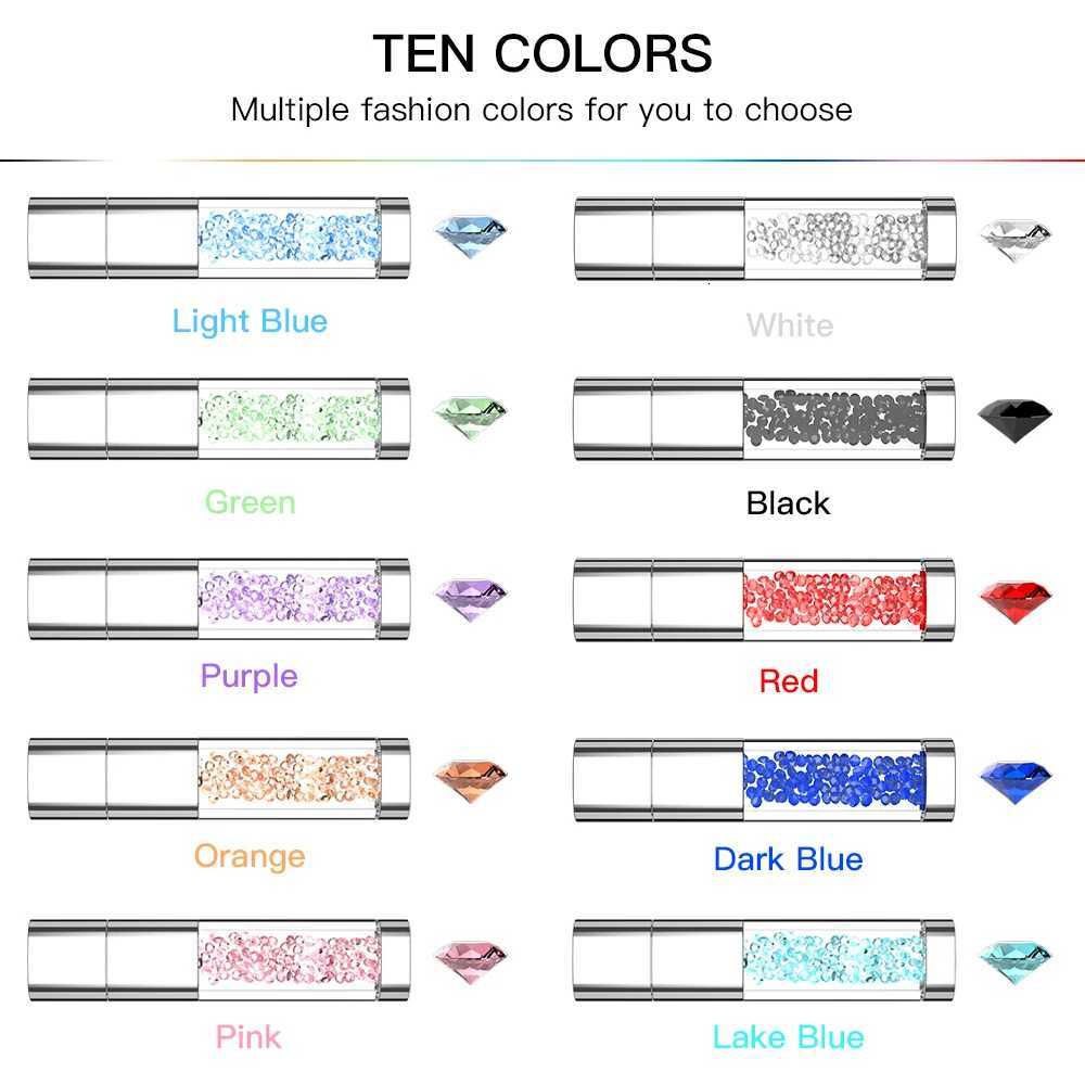 Usb flash drive Crystal Diamond pendrive 32gb 64gb 128GB new TECHKEY memory stick pen drive 8GB 16GB usb special gif C251209