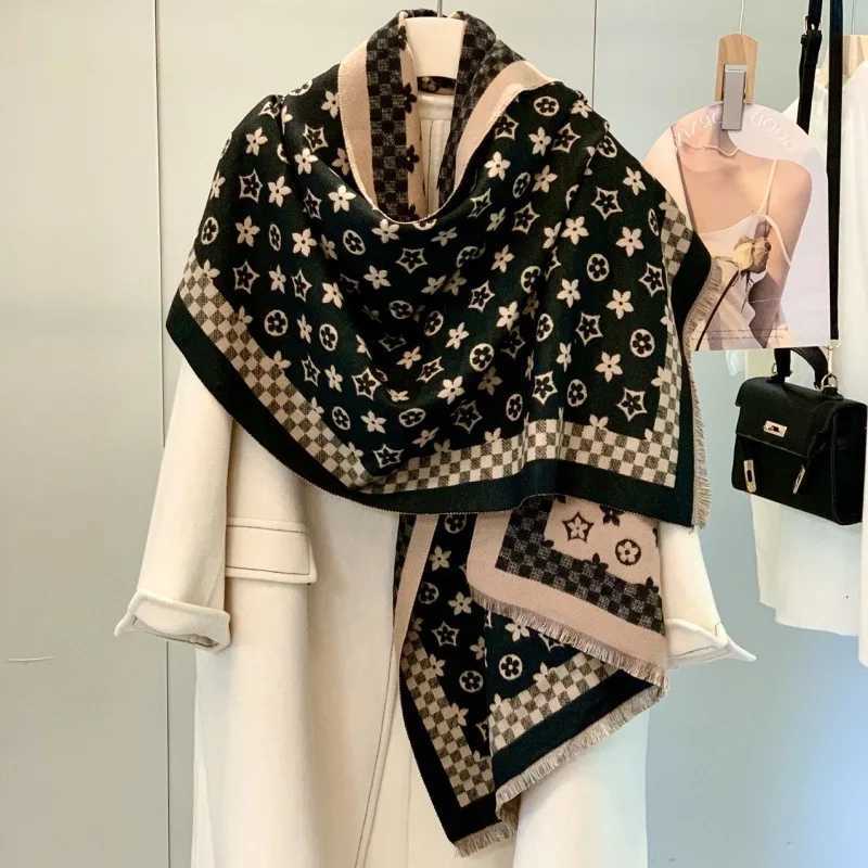 Luxury Autumn Winter New Imitation Cashmere Scarf Womens Versatile Neck Protector Jacquard Scarves Fashion Warm Long Fringed Shawl Y251208