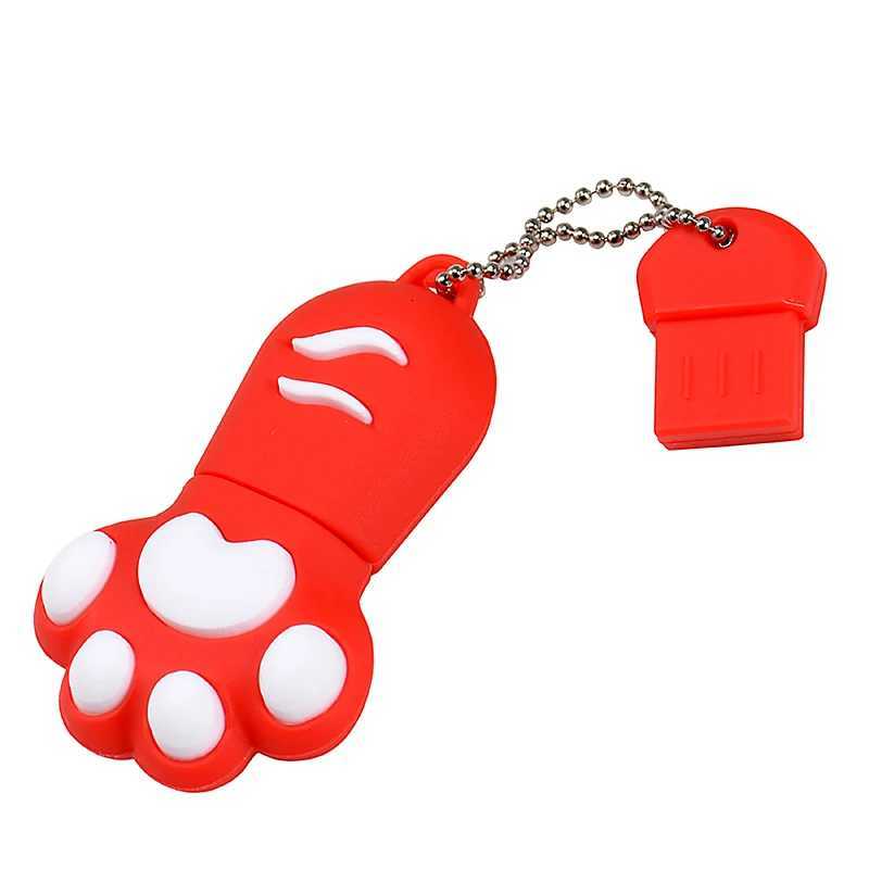 Lovely Gift For Kids USB 20 Flash Drive Real Capacity Pen Drive Cat Scratch Memory Stick With Key Chain Portable Pendrive 64GB C251209