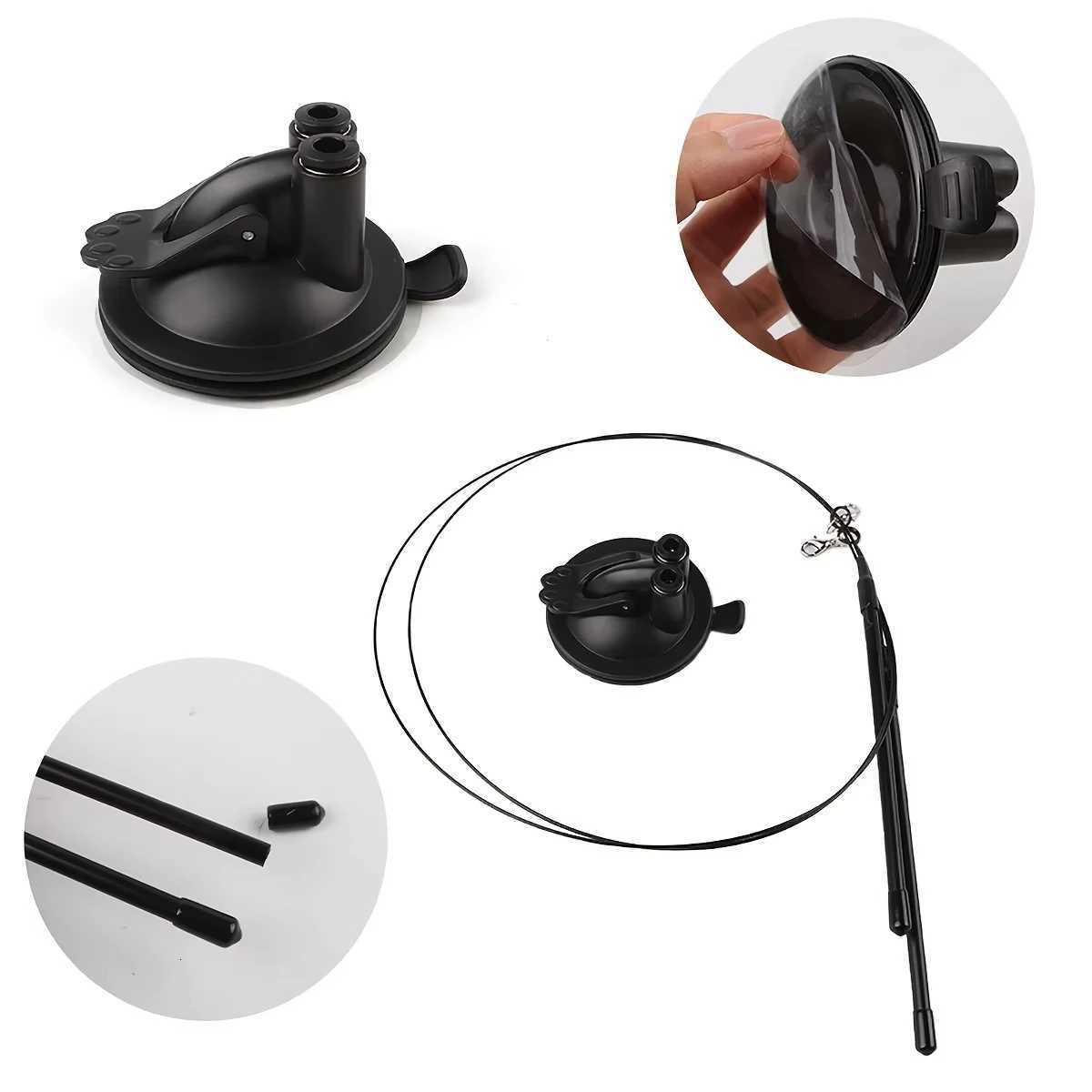 Interactive Cat Wand - Non-slip suction cup base and double-locking grip design no batteries required suitable for indoor and M251209