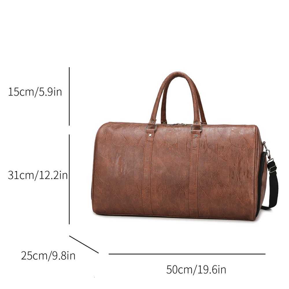 Soft Leather Travel Bag Large Capacity Fi Weekend Bag Handle Bag Lightweight Sports Gym Bag With Separate Shoe Cpartment Y251209