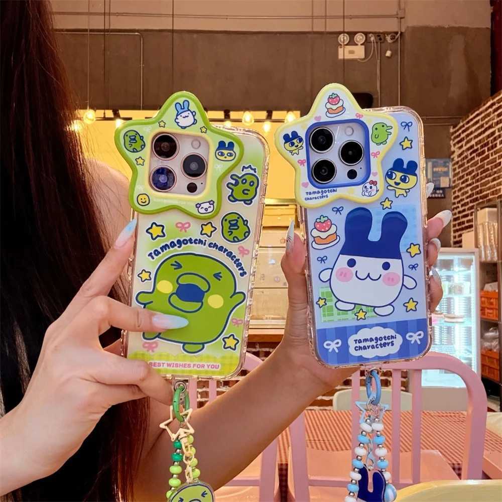 Funny Rabbit Cartoon Phone Case For iPhone 13 14 15 16 Pro Max Cover Lovely Anti-fall Funda with Chain Kawaii Protection Cover C251209