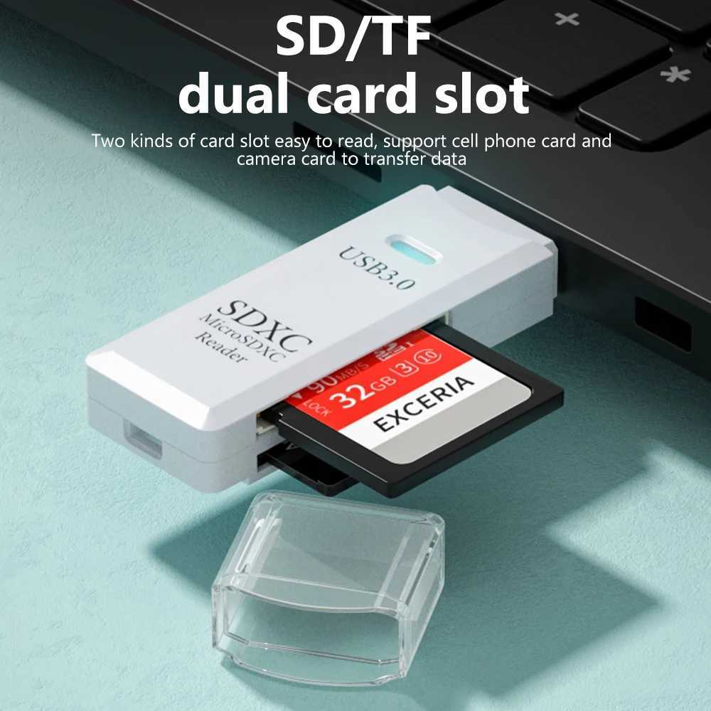 2 in 1 USB 30 Card Reader Micro TF sd card Reader usb adapter High Speed Cardreader TF Memory card For PC Laptop Accessories C251209