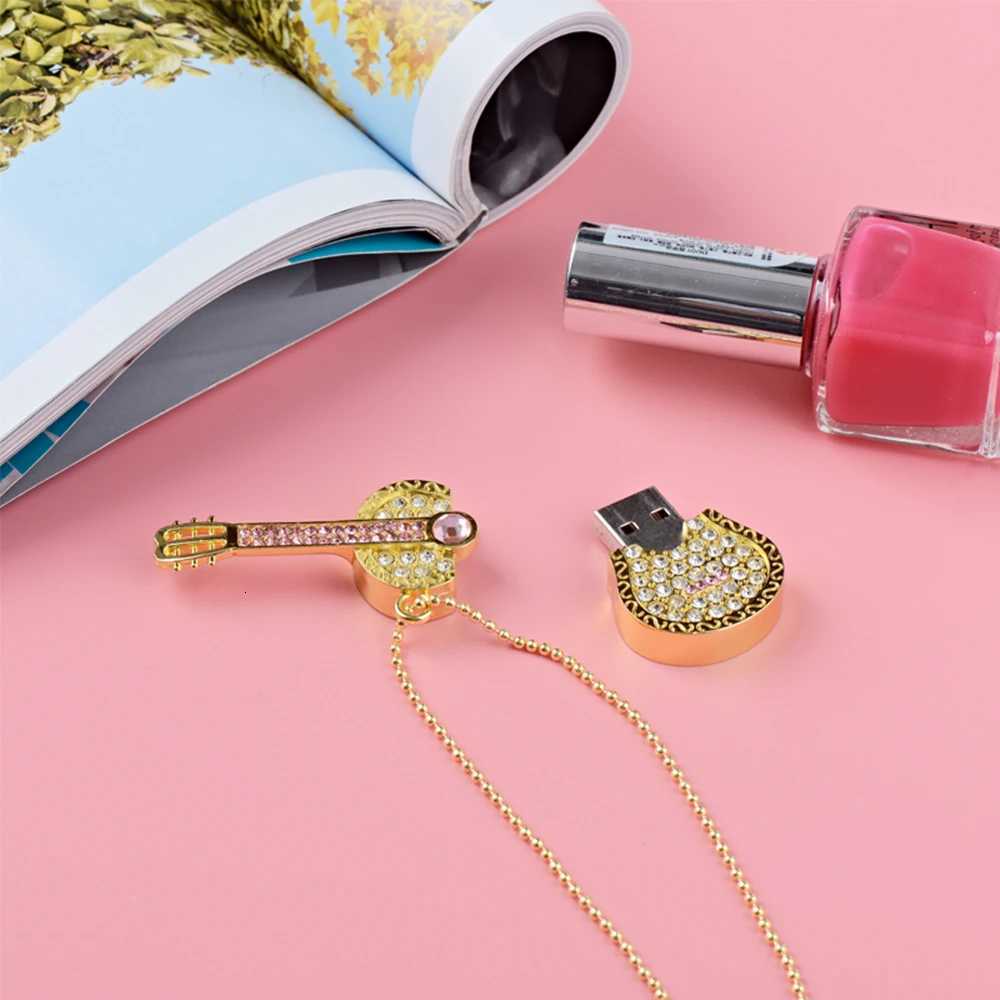 BiNF USB flash drive Crystal Guitar 512GB 256GB U disk 4GB 8GB 16GB 32GB 64GB 128GB personality flash drive memory stick Gift C251209