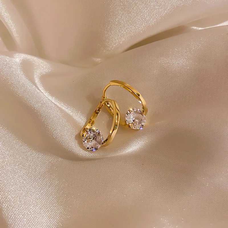 Korean Fashion Zircon Drop For Women Jewelry 2025 Trending New Luxury Womens Geometric Hoop Earrings Pendientes Gifts K251209 H260129