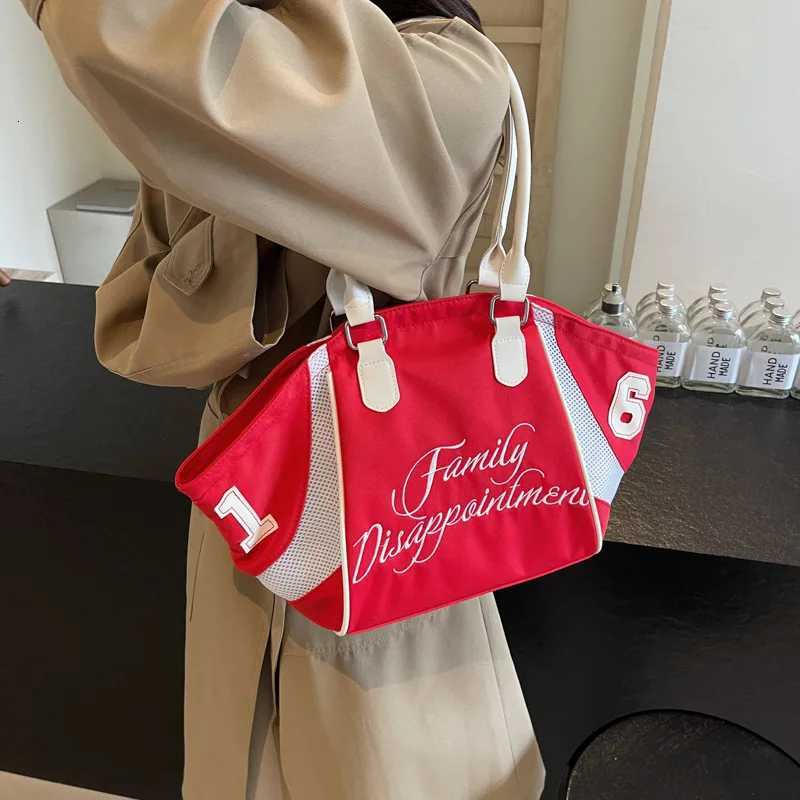 Fi Bowling Style Embroidered Letter Zipper Soft Shoder Bag 2025 New Sporty Travel Bags Oversi Underarm Bag Y251209