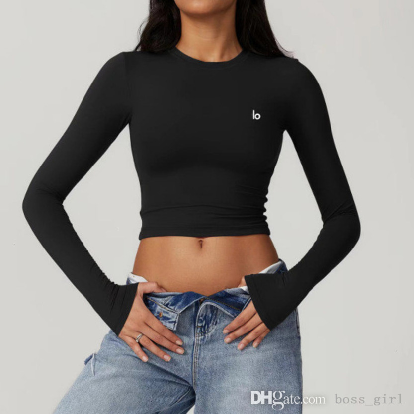 Womens T-Shirt Designer 2025 New Fashion Long Sleeve Tight Sports T-Shirt Quick-Drying Yoga Wear Pilates Running Sports Fitness Walking Top 7 Colours