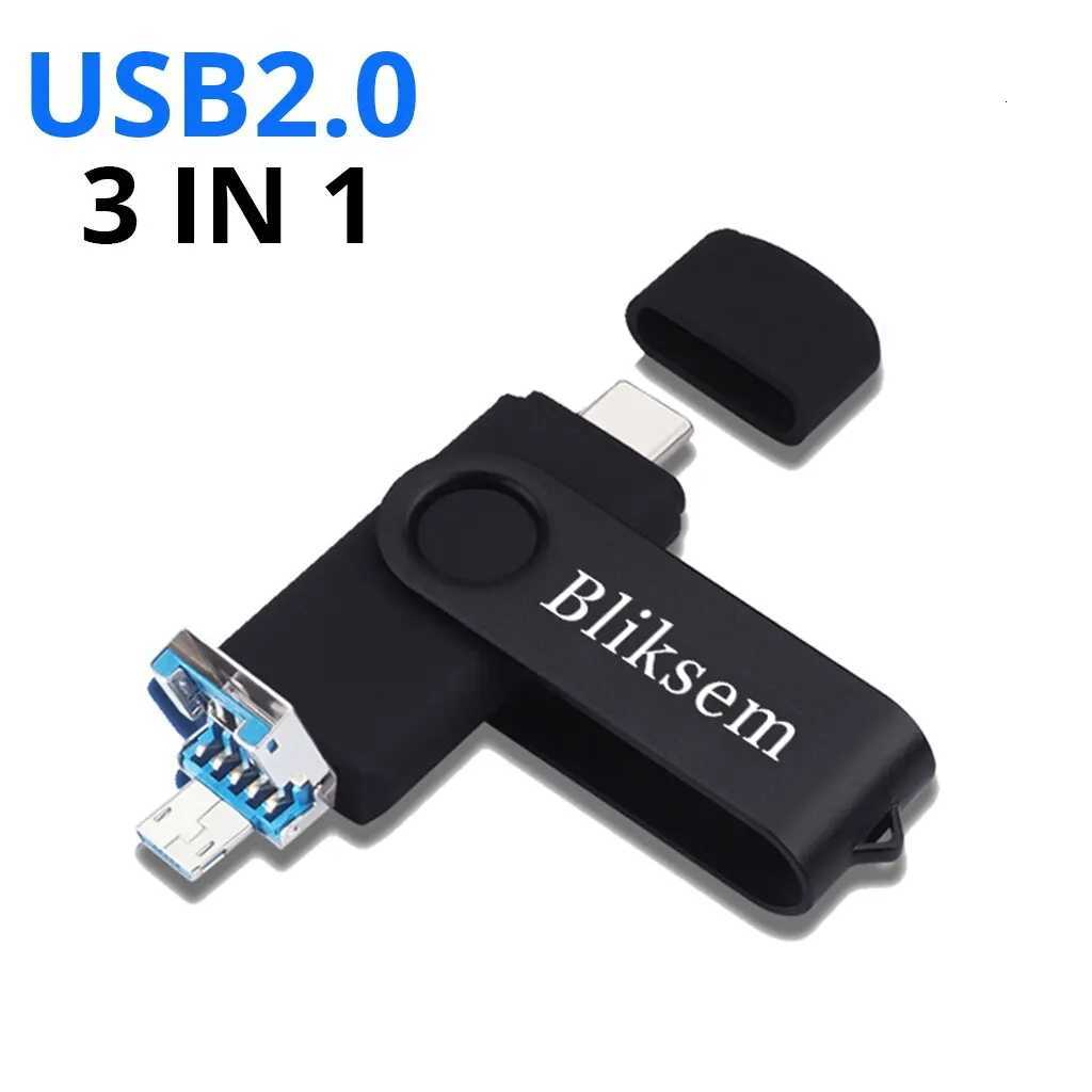 Bliksem 3IN1 Pendrive 64GB TYPE C Memory Stick OTG 64GB 20 for PC Mobile Phone Metal USB Flash Drive Pen Drive 64GB USB OTG C251209
