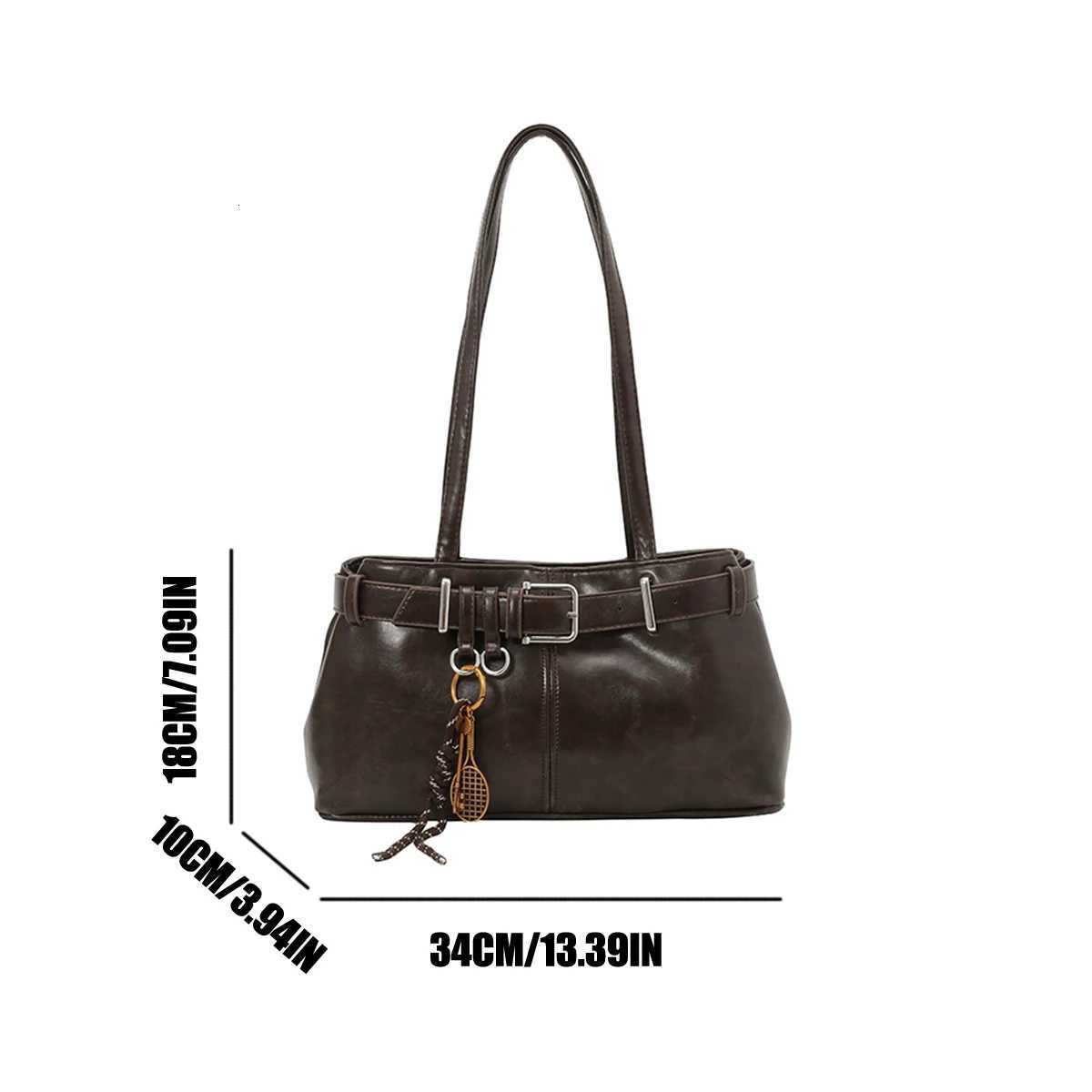 Timeless Elegant Wen Shoder Bag-Premium PU Solid ColorTie-Strap Loop AccentSpacious Capacity for Daily Use Cmutes Y251209