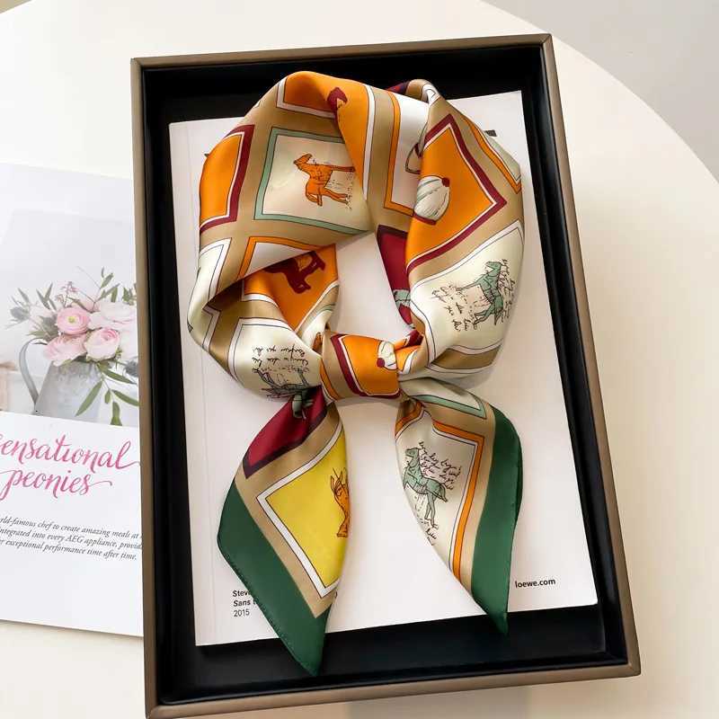 Luxury Luxury Twill Square Silk Scarf for Women Design Stoles Hijab Colorful Print Wraps Lady Headband Shawl Bandana 2025 New Foulard Y251208