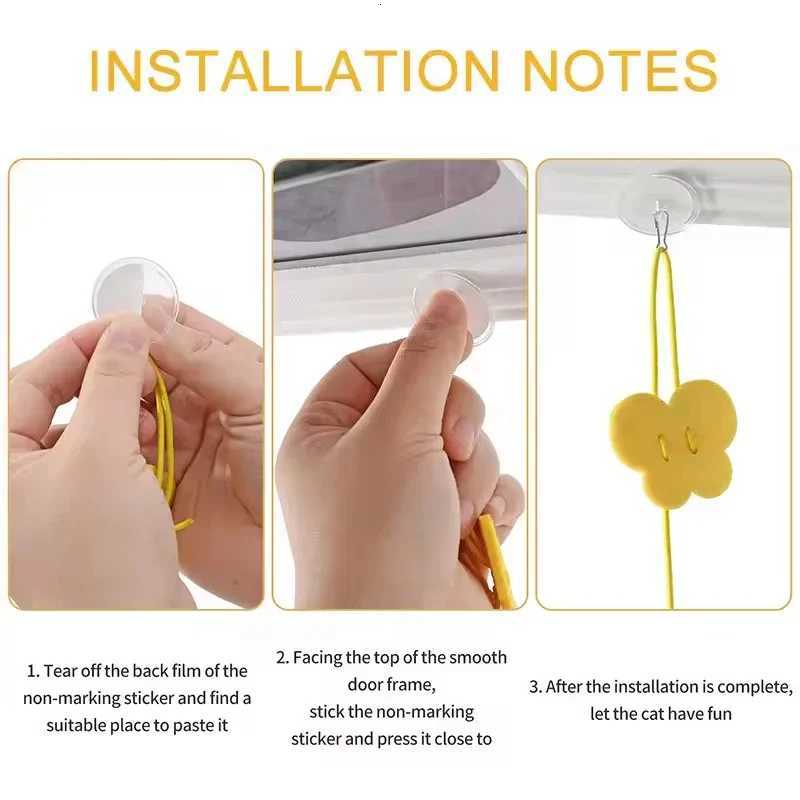 Hanging Door Bouncing Interactive Cat Toy Feather Stick Retractable Cat Teaser Wand Toy with Suction Cup Interactive Cat Toy M251209