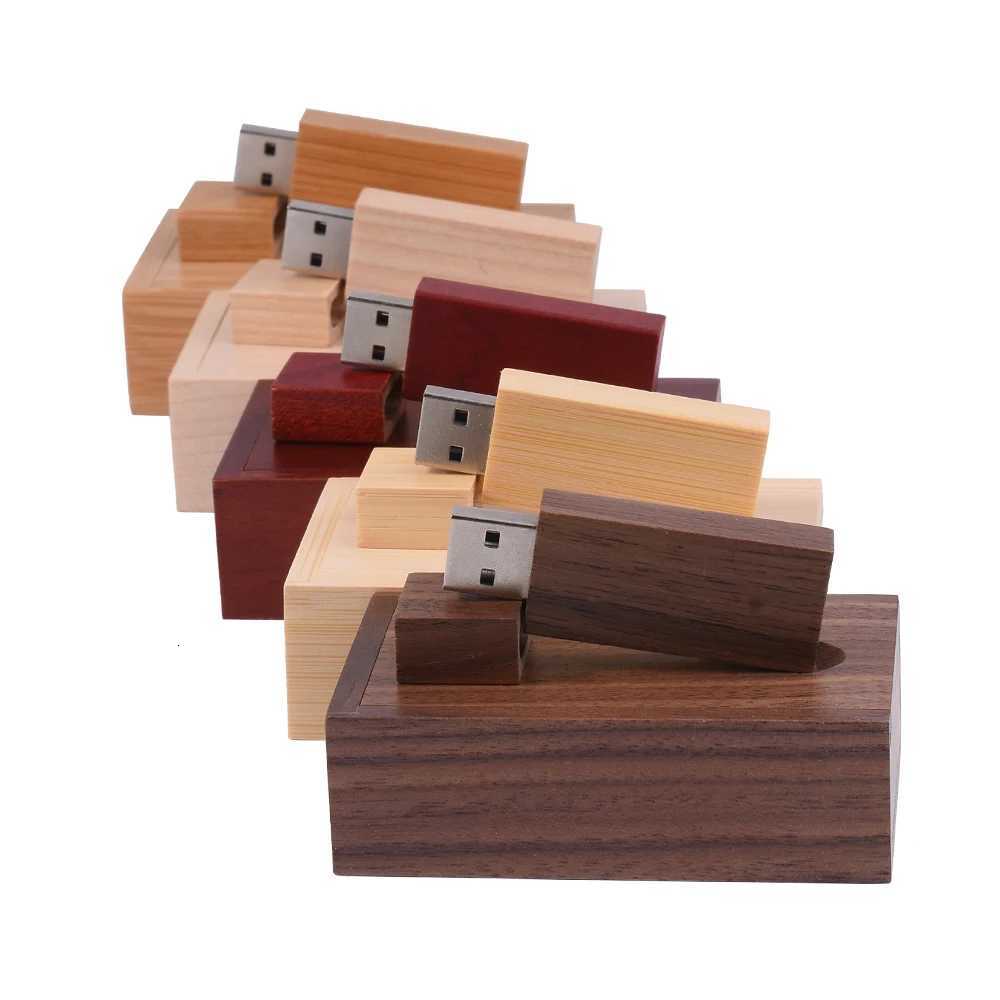 Wooden With Gift Box USB 20 Flash Drive Real Capacity Pendrive Photography Memory Stick 64GB/32GB/16GB/8GB U Disk pen usb 4gb C251209