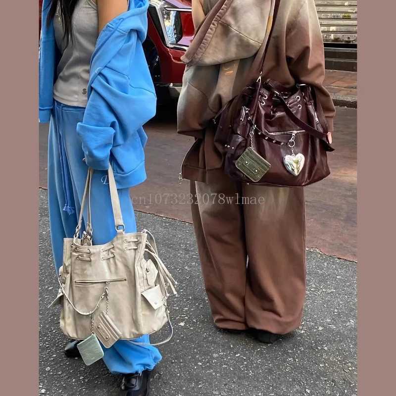 Hot Girl Willow Nail Motorcycle Bags Fi Designer Pu Leather Tote Bag Vintage Goth Large Capacity Shoder Bag Trendy Y251209